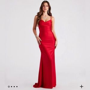 Windsor Jamie Formal Cowl Neck Mermaid Dress In red